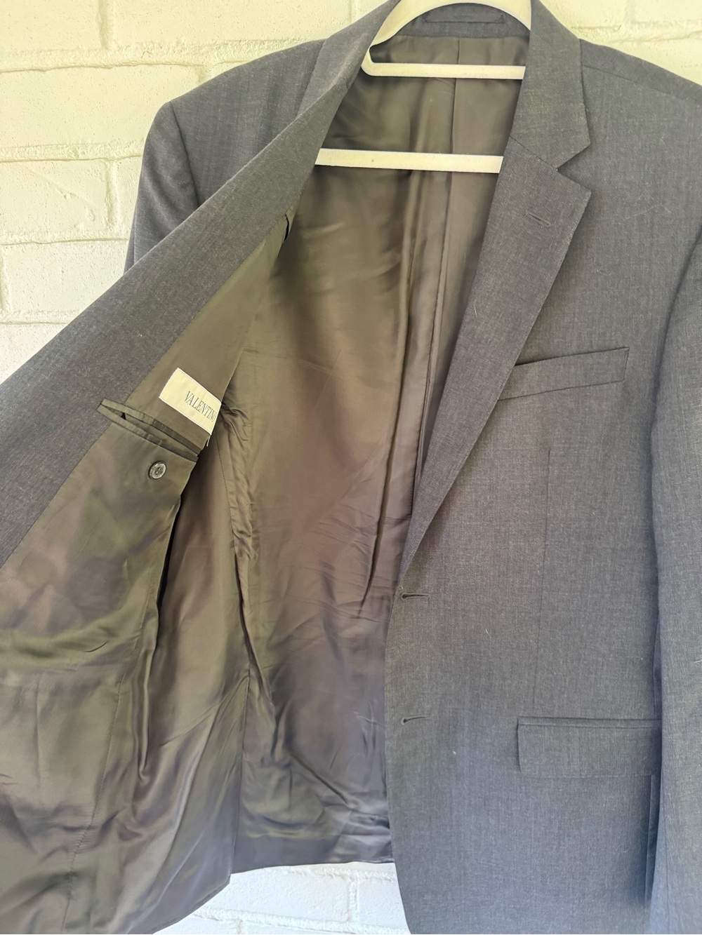 VALENTINO Virgin Wool Single Breasted Two Button Suit Coat Blazer - Mens 50 (IT) - Picture 7 of 16